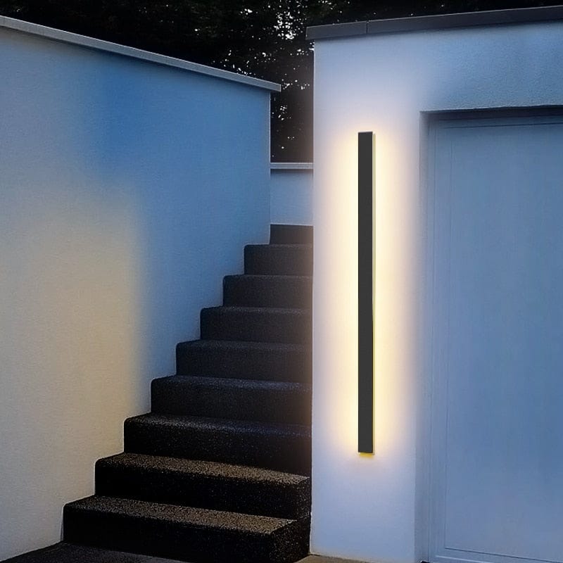 Weather-resistant LED exterior wall sconce, a durable and modern outdoor lighting solution.