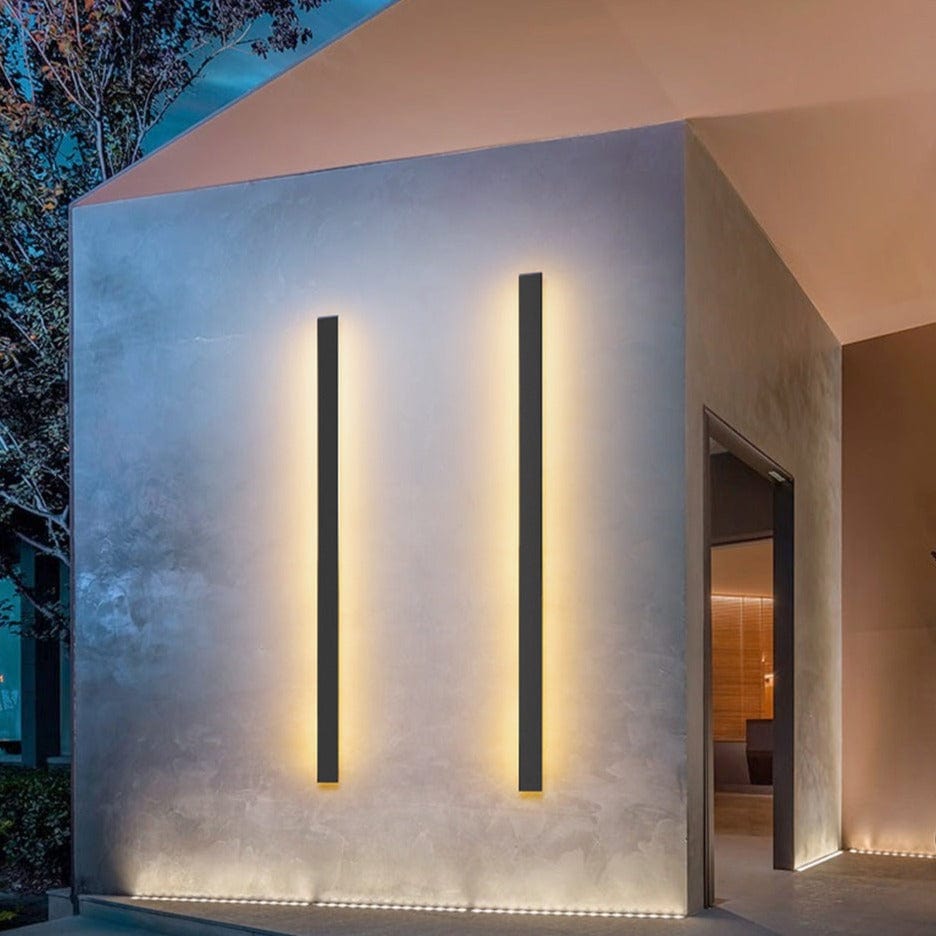 Elegant modern LED outdoor wall sconce, providing beautiful and functional exterior lighting.