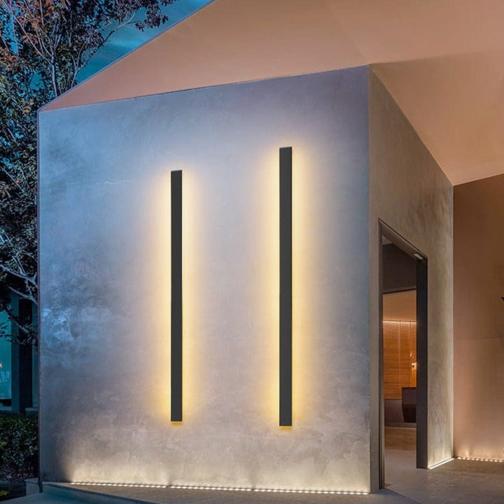 Elegant modern LED outdoor wall sconce, providing beautiful and functional exterior lighting.