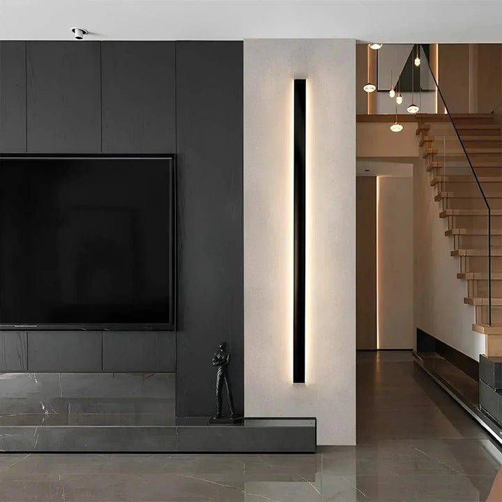 Contemporary garden wall light with backlit LED, a stylish and durable outdoor sconce.