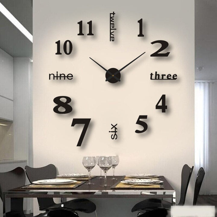 Modern black quartz wall clock with Roman numerals, a decorative and functional piece for your home.