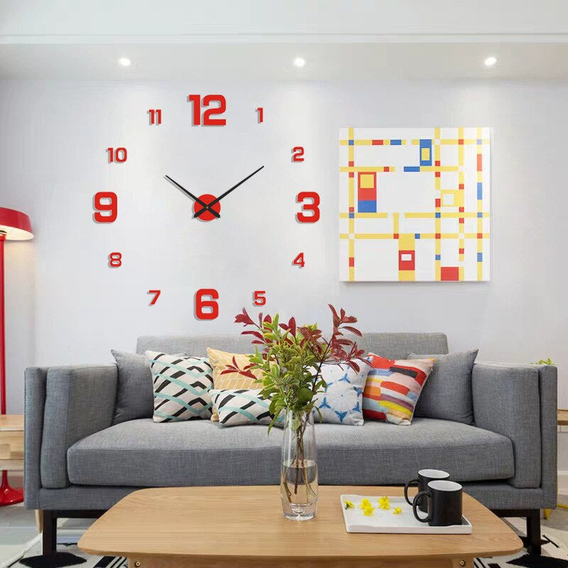 Decorative black wall clock with silent quartz movement, a modern accent for any interior space.