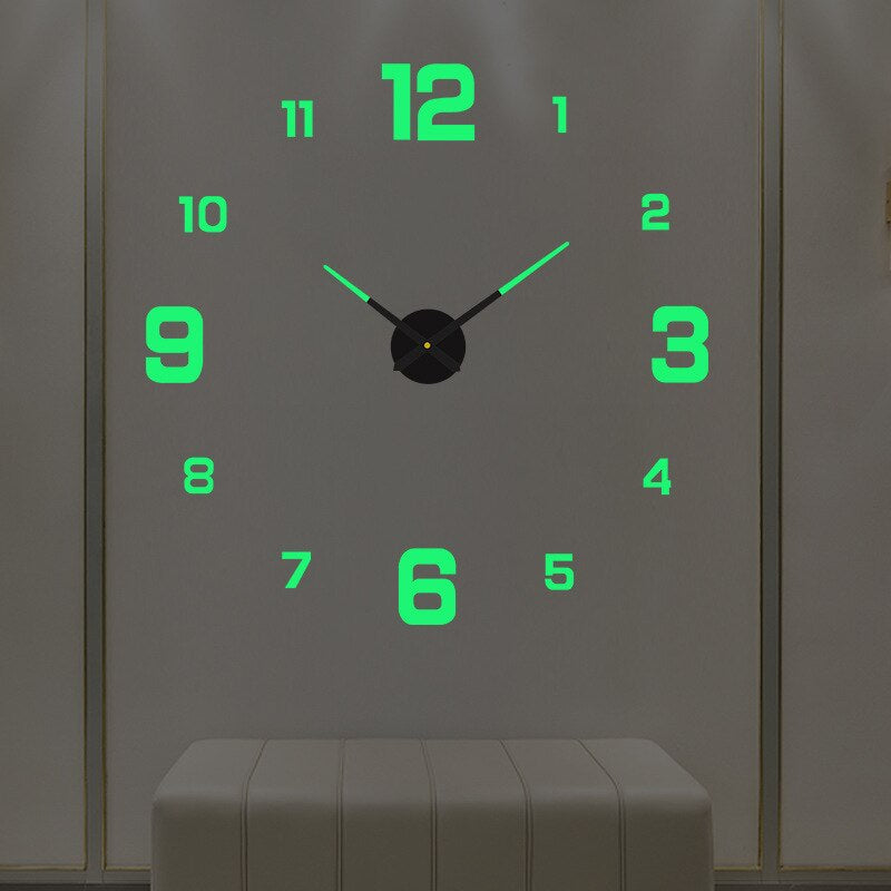 Statement black wall clock, its modern geometric design adds a sophisticated touch to home decor.