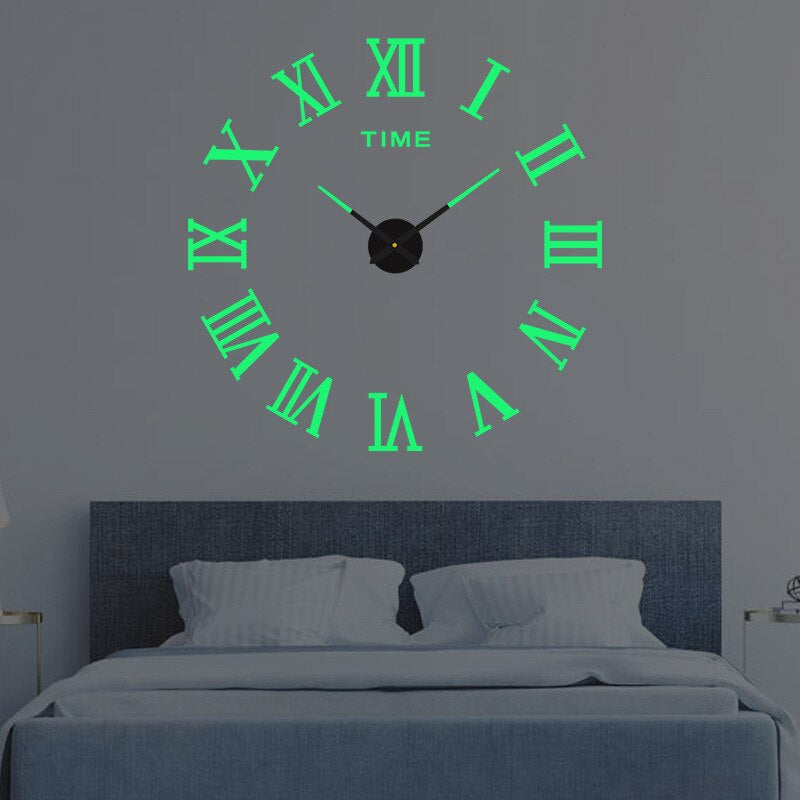 Minimalist black quartz wall clock, great for office decor or a chic living room statement piece.