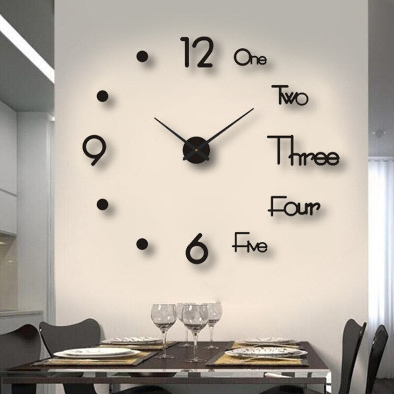 Contemporary black wall clock with clean lines, perfect as a focal point in modern home decor.