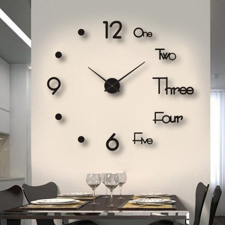 Contemporary black wall clock with clean lines, perfect as a focal point in modern home decor.