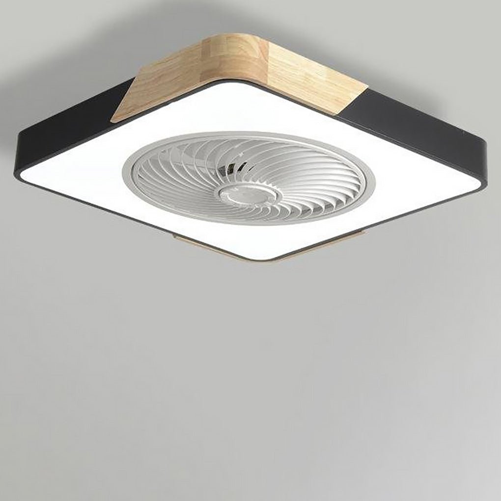 High-tech modern bladeless ceiling fan with energy-efficient LED light & convenient remote control.