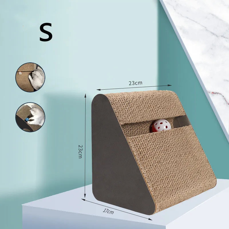 Essential feline care: modern cat scratcher and claw sharpener. Protects furniture, offers interactive play for happy cats.
