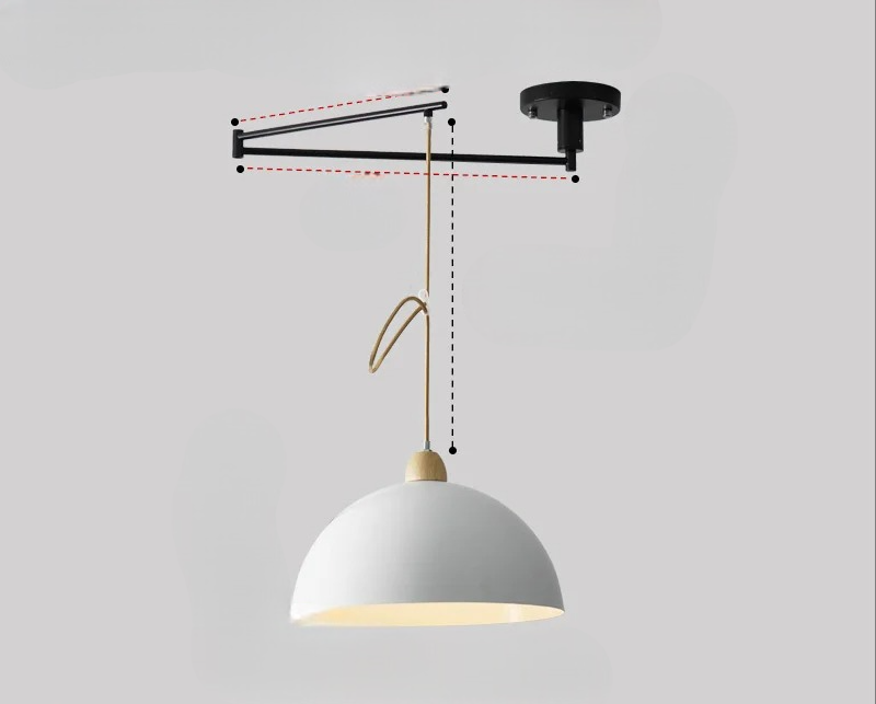 Modern ceiling light with adjustable arms for flexible illumination in living rooms.