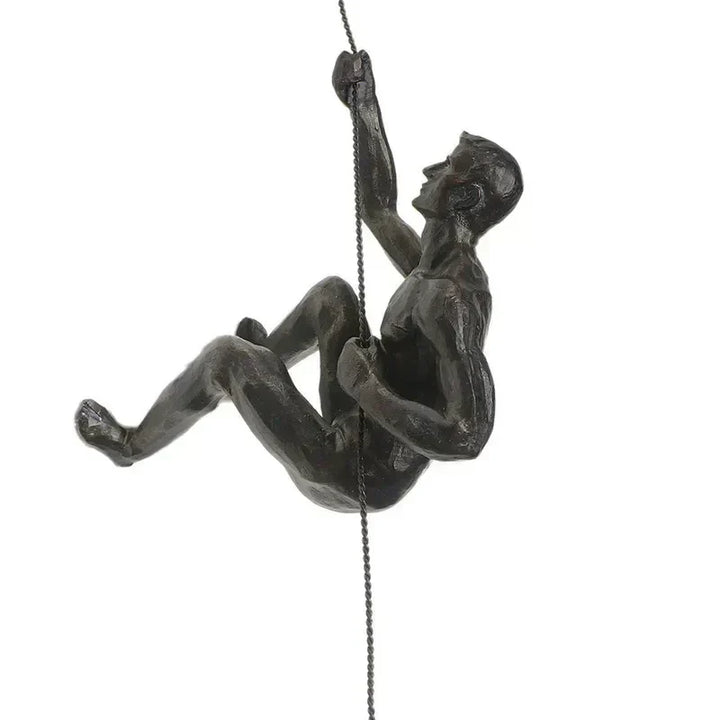Modern abstract climbing figures sculpture set for distinctive wall art.