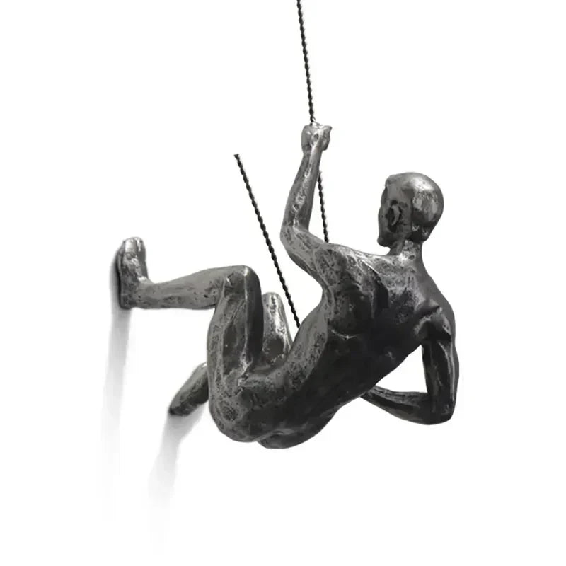 Wall decor set: Dynamic climbing figures art for a contemporary home.
