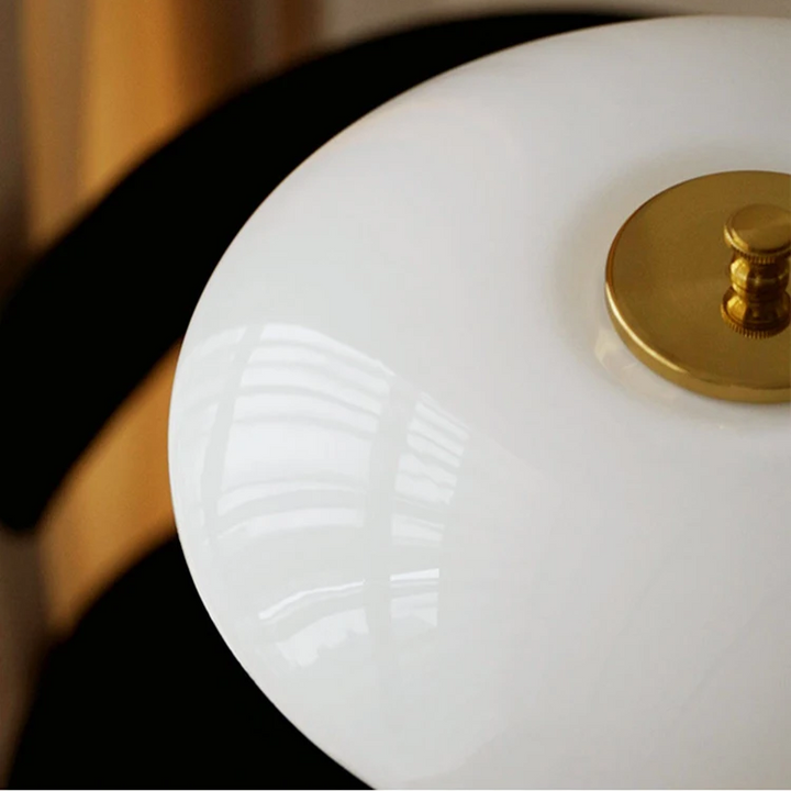 Stylish LED table lamp with warm glow, Scandinavian design for living areas and modern decor.