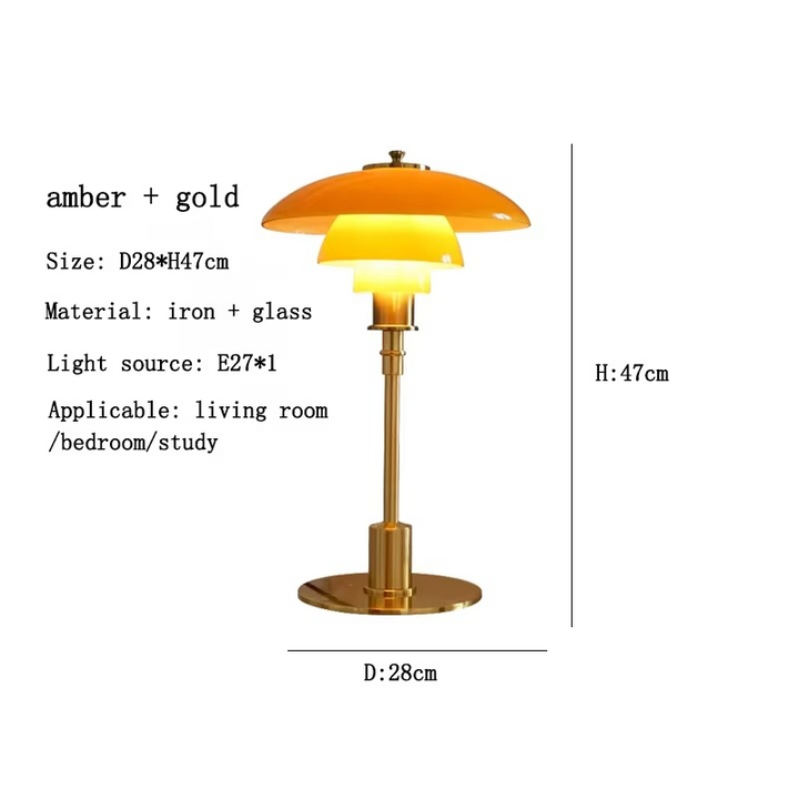 Functional LED table lamp, warm glow, contemporary design for home office or bedroom lighting.