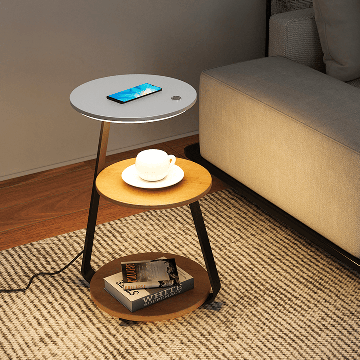 Luxurious marble-top modern double-layer end table, a stylish focal point for home decor.