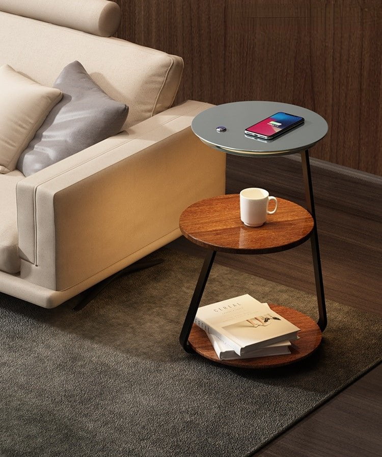 Beautiful modern double-layer end table, a must-have for contemporary home decor & storage.