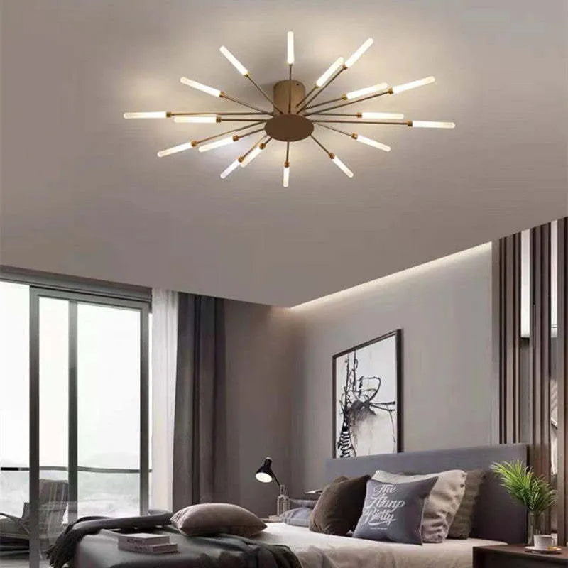 Dimmable LED Modern Firework Flush Mount Ceiling Light, designer home decor, perfect mood lighting.