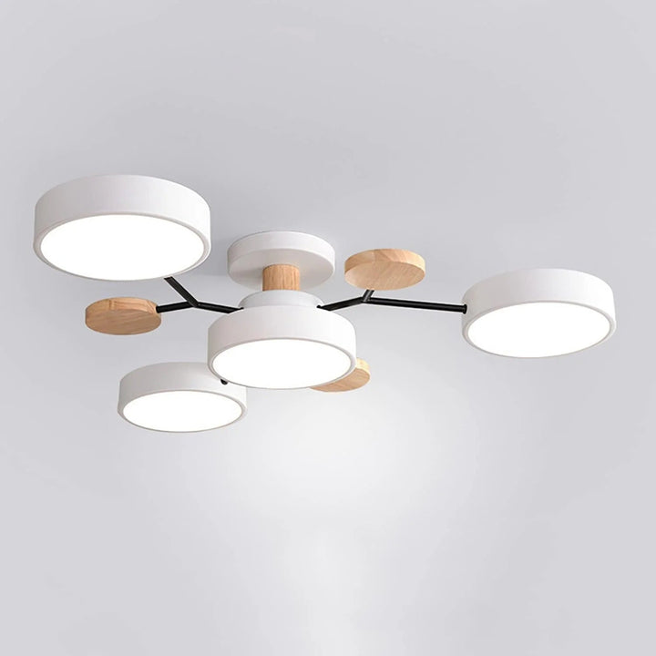 Efficient LED semi-flush mount light, modern home lighting solution.