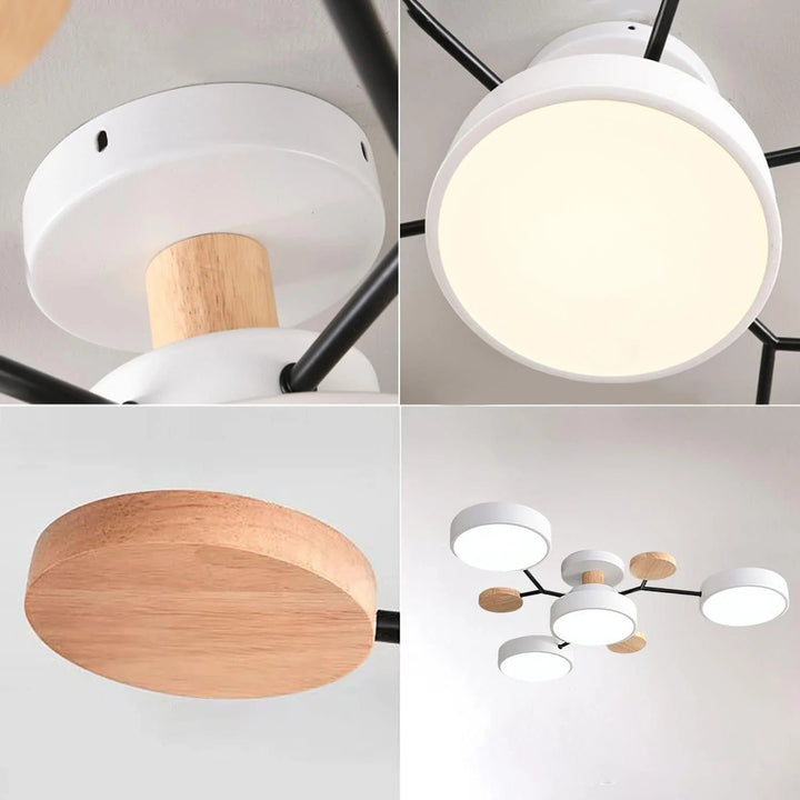 Bright modern semi-flush LED light, perfect for home interiors.