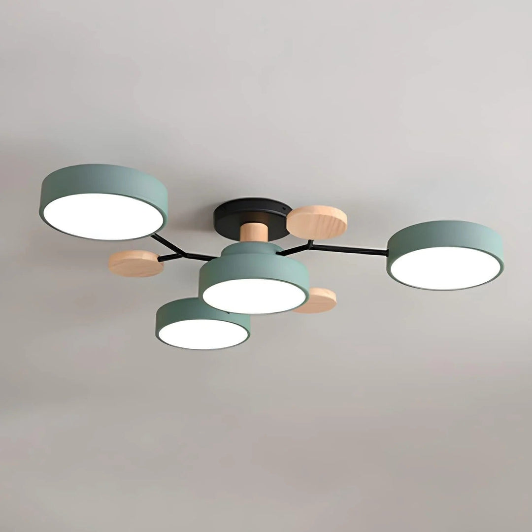 Functional semi-flush mount LED, contemporary interior lighting.