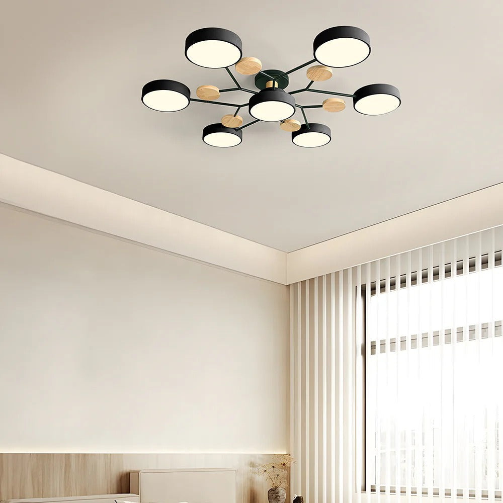 Contemporary LED ceiling light, semi-flush for elegant decor.