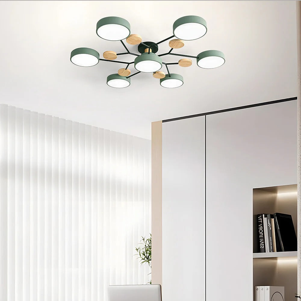 Elegant modern LED ceiling fixture with unique halo design.