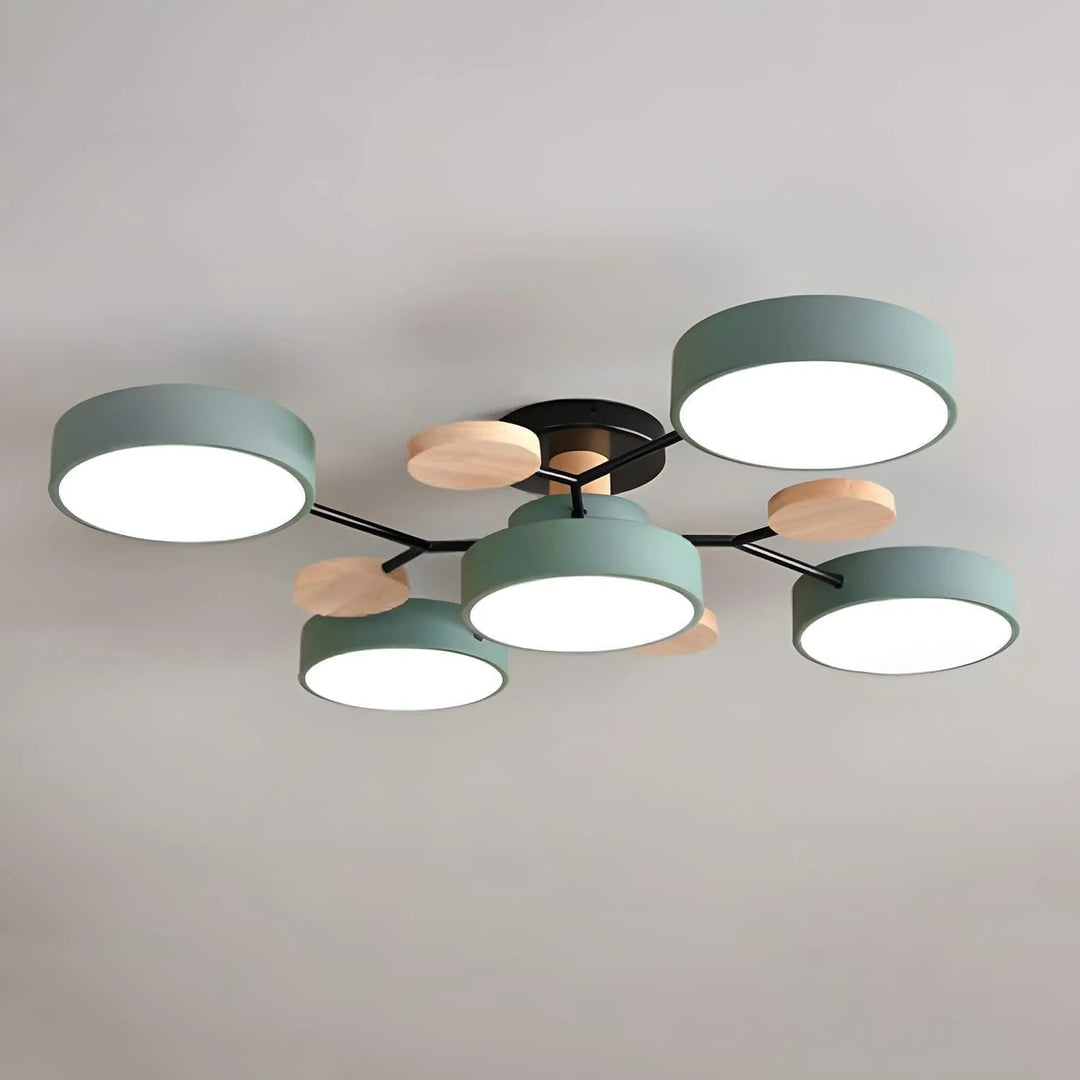 Semi-flush mount LED ceiling light, modern and bright illumination.