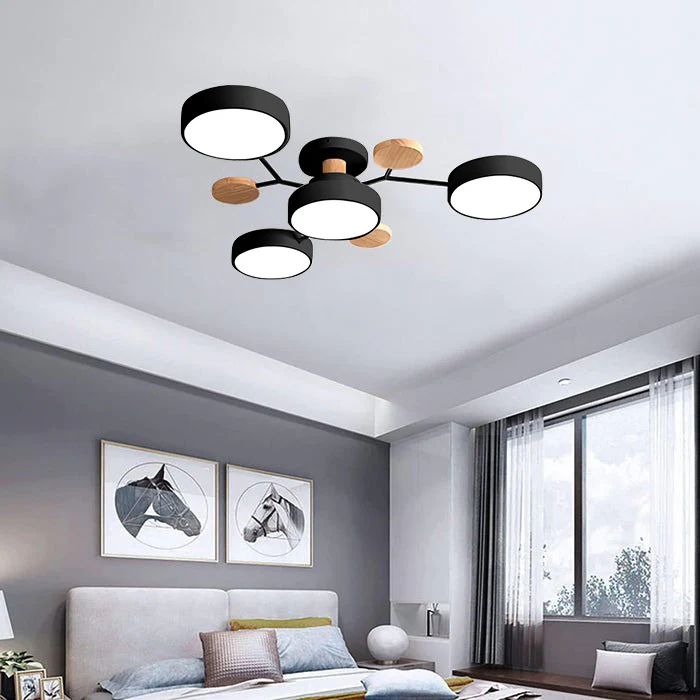 Modern LED chandelier, an artistic focal point for your living room.