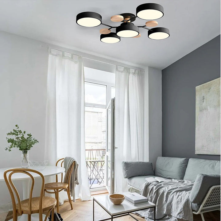 Stylish LED ceiling light for modern living rooms, easy to install.