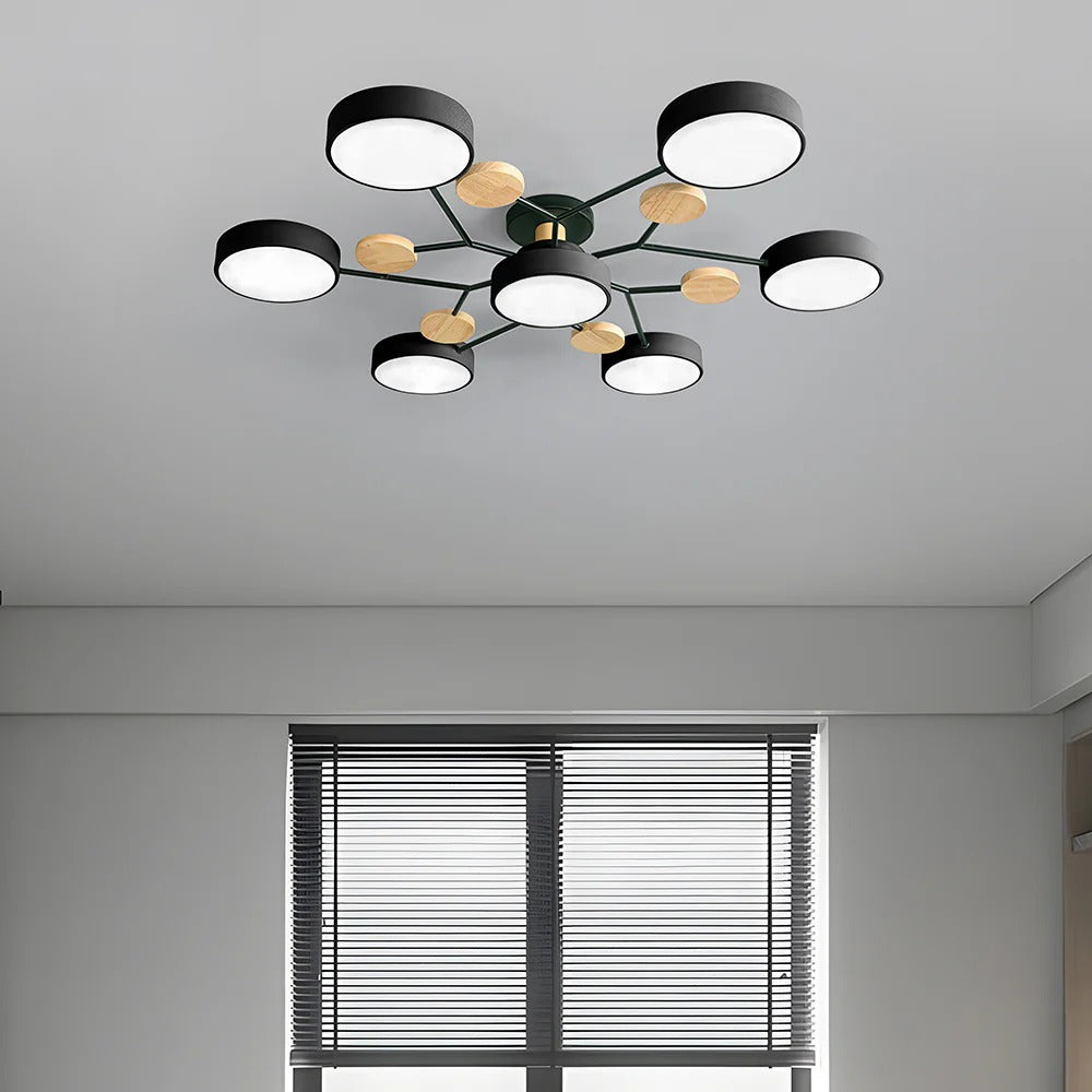 Modern LED chandelier, illuminating your living space with brilliant light.