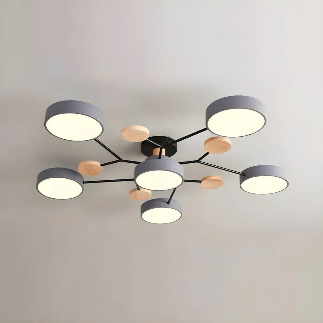 Flush mount LED ceiling light, space-saving and modern for low ceilings.