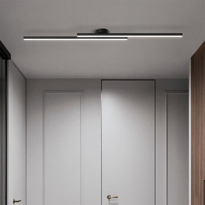 Sleek contemporary semi-flush mount LED ceiling light, ideal for minimalist decor.