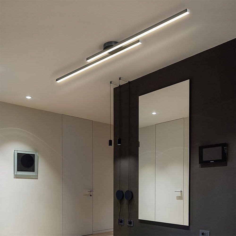 Modern semi-flush mount LED ceiling light, energy-efficient for stylish home lighting.