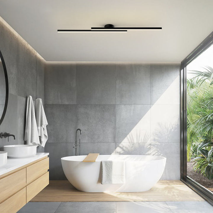Stylish modern LED ceiling lamp, semi-flush mount, enhances any room with ambient light.