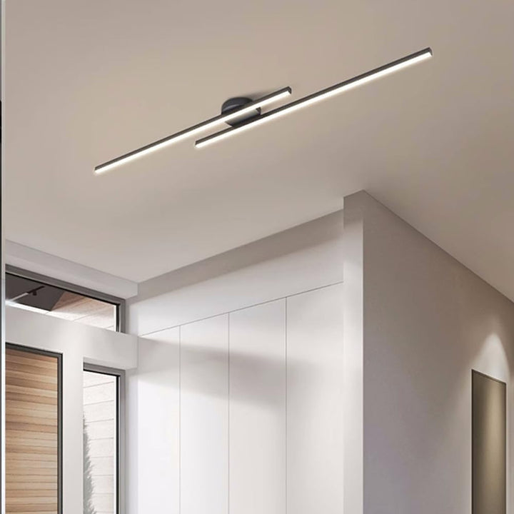 Dimmable LED semi-flush mount ceiling light, multi-color options for modern home design.