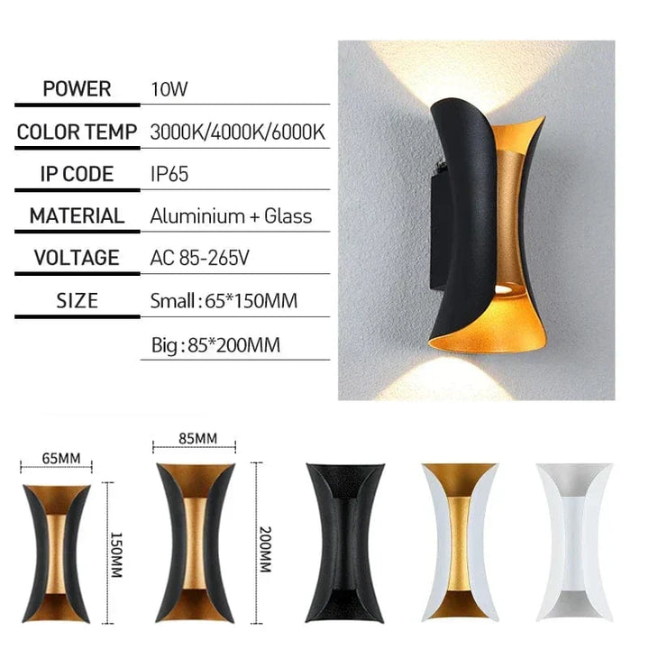 Durable waterproof LED wall light for outdoor garden illumination & stylish indoor lighting solutions.