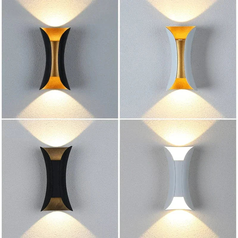 Exterior wall mounted LED light, waterproof & modern. Great for patios, gardens & indoor spaces.