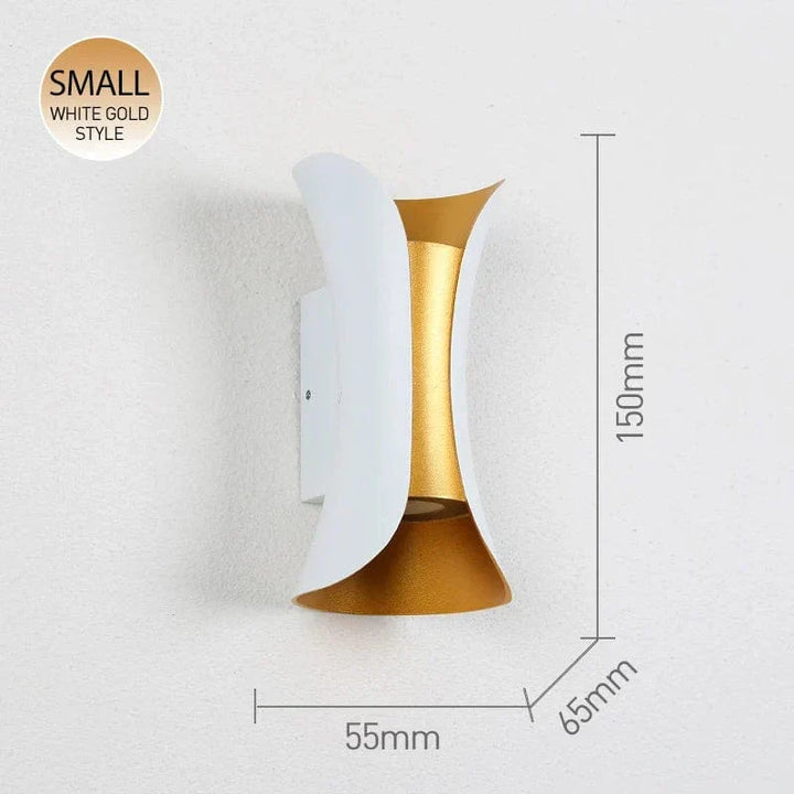 Modern LED wall lamp, waterproof design for interior & exterior home decor. Stylish accent lighting.