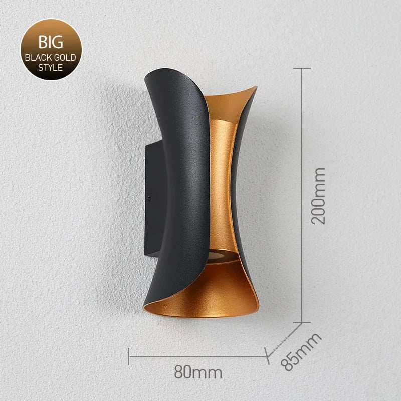 Stylish modern LED wall light, waterproof for versatile indoor/outdoor home & garden lighting needs.