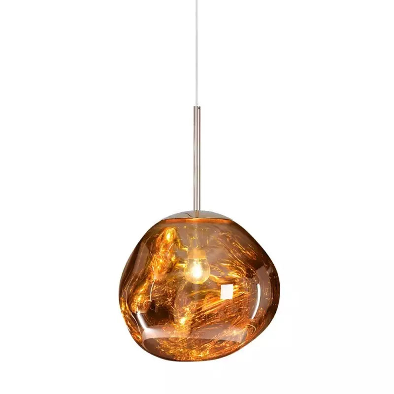 Modern Melt gold pendant lamp, stylish & atmospheric lighting for living rooms.