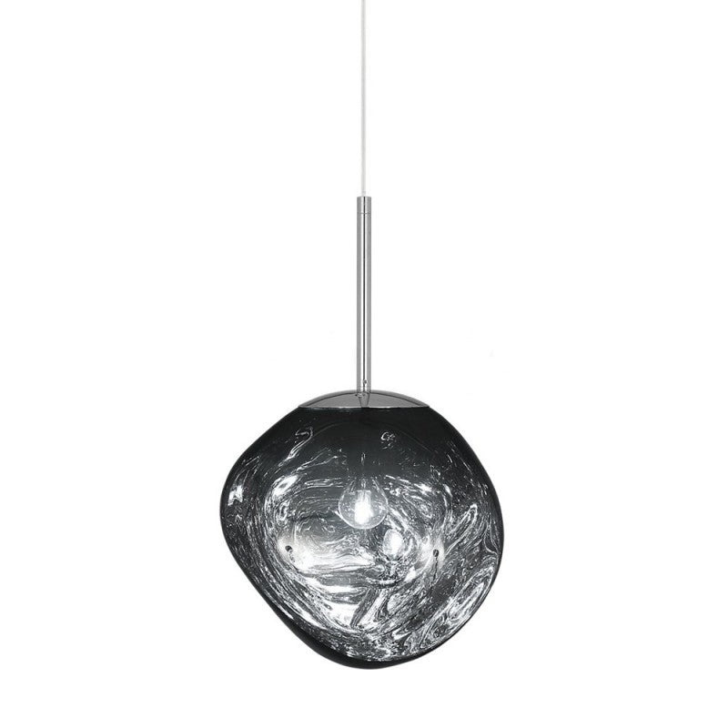 Silver Melt statement lamp, contemporary pendant, beautiful decorative ceiling light.