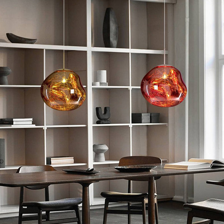 Stylish Modern Melt pendant lamp, elegant ceiling fixture, enhances living spaces.
