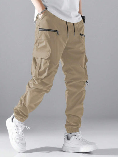 Comfortable men's cargo pants, perfect for urban exploration, casual outdoor use & modern menswear.