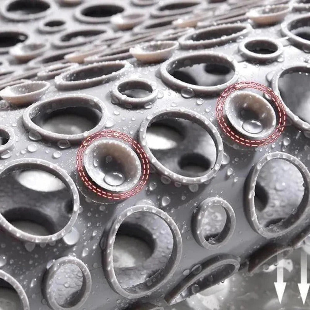 Modern non-slip bathroom shower mat for enhanced safety & comfort with strong suction cups.
