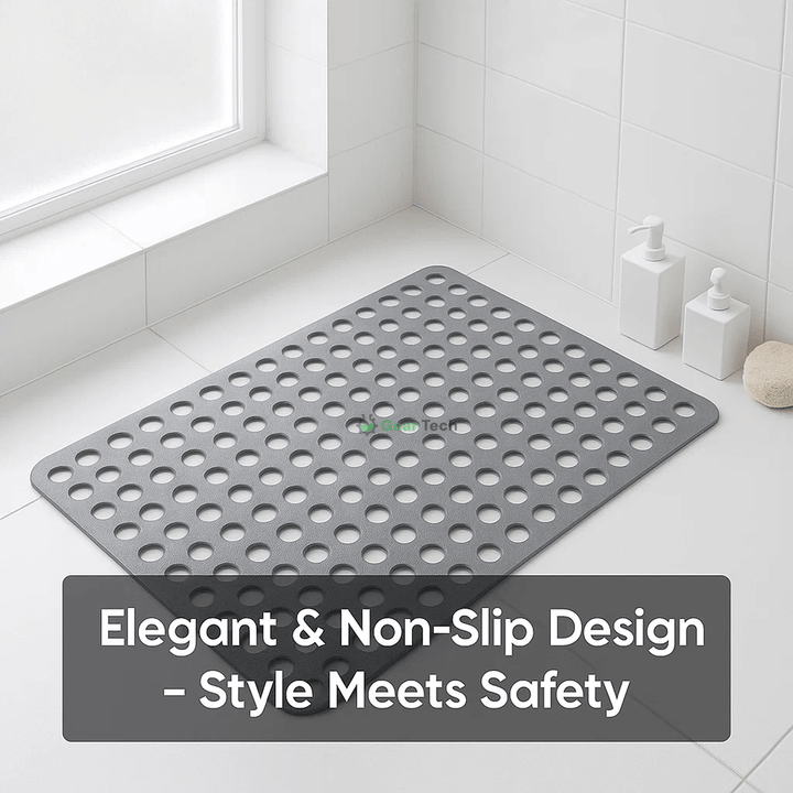 Ergonomic non-slip shower mat, designed for maximum comfort and fall prevention in the bathroom.