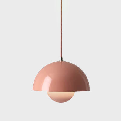 Durable metal Nordic dome pendant lamp, stylish modern ceiling light designed for lasting elegance.