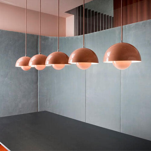 Nordic dome pendant lamp, providing perfect ambient lighting for living rooms or dining spaces.