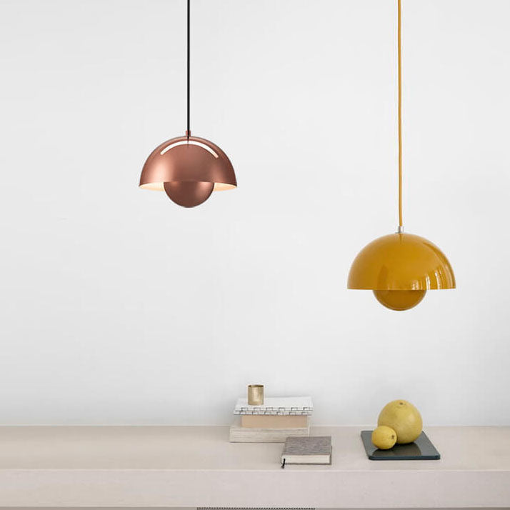 Stylish dome-shaped Nordic pendant lamp, a modern ceiling light fixture for residential spaces.