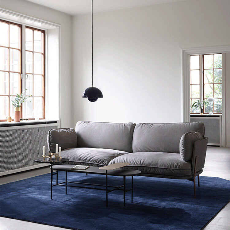 Black Nordic dome pendant lamp, stylish metal ceiling light, perfect accent lighting for modern interiors.