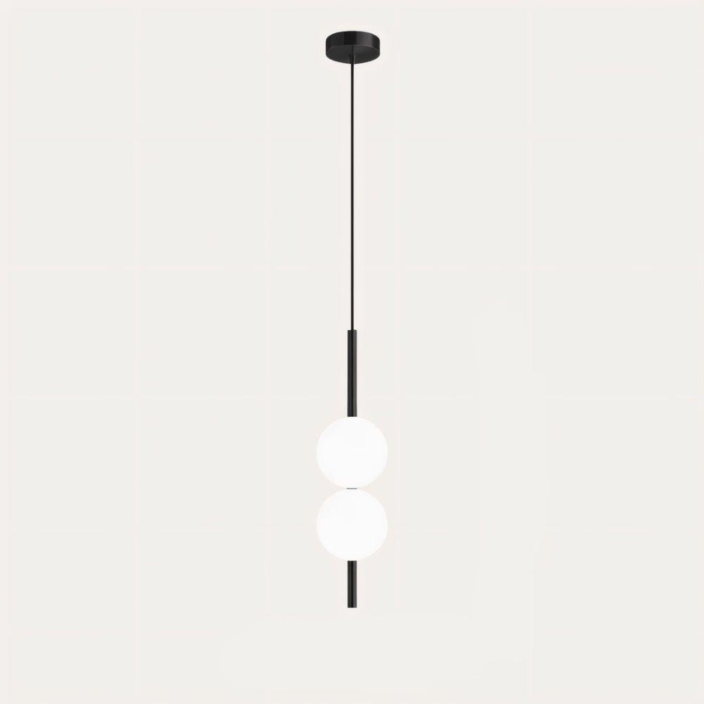 Modern LED pendant light, Nordic style, black, offers cool white illumination for kitchens.