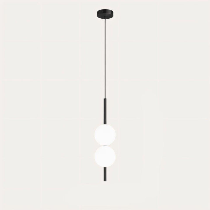 Modern LED pendant light, Nordic style, black, offers cool white illumination for kitchens.